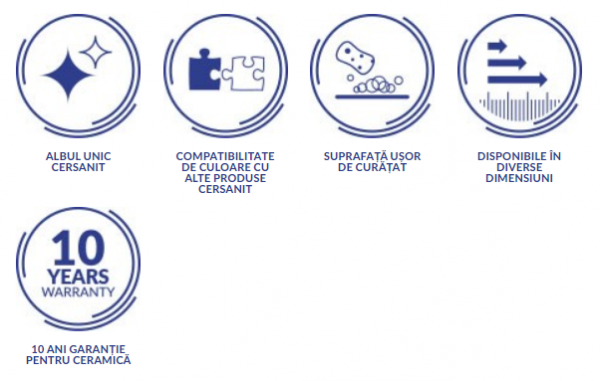 Lavoar pentru mobilier, A=46.5 x H=18.5 x L=64.5 cm., Cersanit Omega 65 [3]