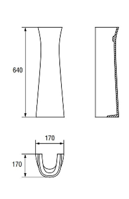 Piedestal, A=17 x H=64 x L=17 cm., Cersanit President [5]