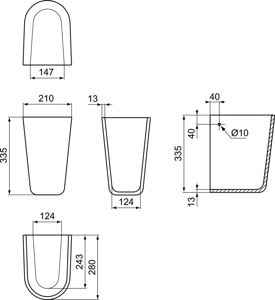 Semi-piedestal L=21 x H=33,5 cm Ideal Standard gama Eurovit [2]