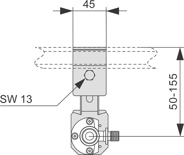 Cot lung TECEflex din bronz, cu fixare pe teava TECEprofil Ø 16 x 1/2" FI [3]