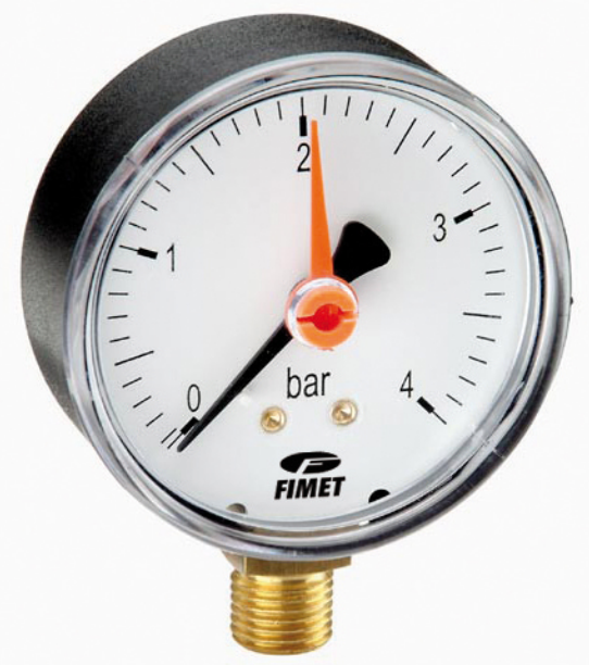 Manometru radial 1/4, DN50mm, cu ac indicator referinţă, 0/6bar [1]