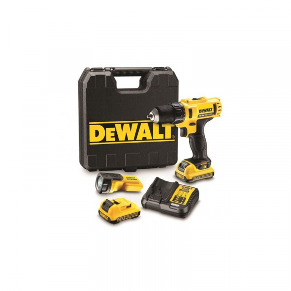 Masina de gaurit si insurubat DeWalt 2 acumulatori 10.8V 2.0Ah + lanterna - DCD710D2F [2]