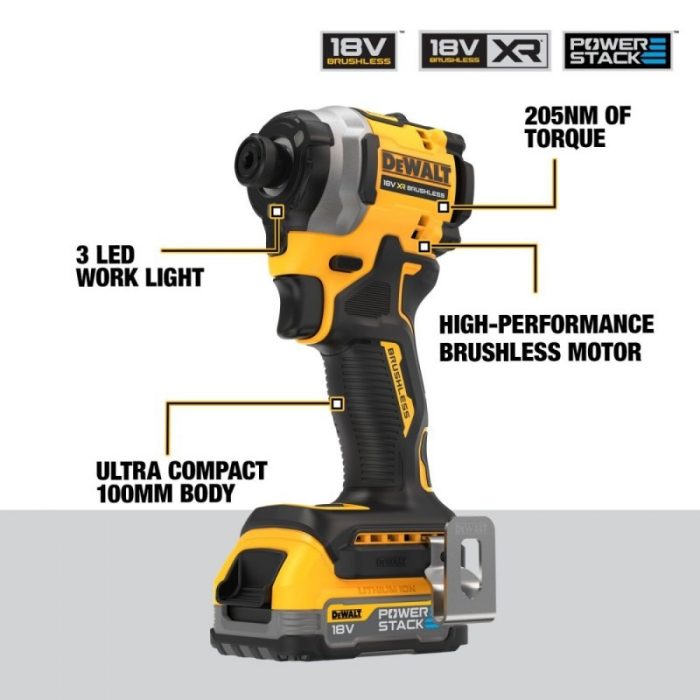 Masina compacta cu impact cu 2 acumulatori 18V 1.7 XR - DeWalt DCF850E2T [3]