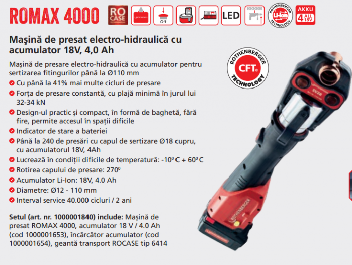 ROMAX 40000 Masina presare fitinguri Rothenberger, cod 1000001840 [2]