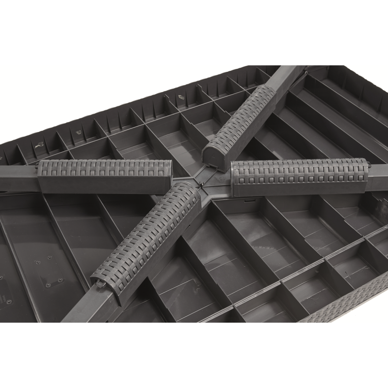 Masuta de gradina exterior material polipropilena Keter extensibila utilizare pentru a servi masa gri Lyon dimensiuni 40/66 x 116 x 71.5 cm [7]