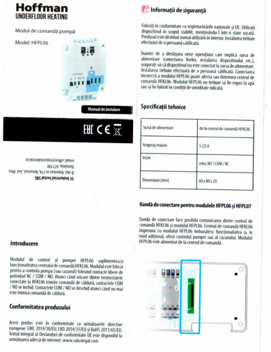 Modul de comanda pompa, Hoffman HFPL06 [2]