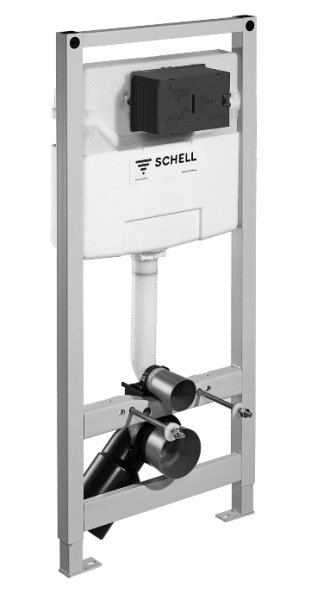 Modul de montaj cu Bazin WC SCHELL Montus C 120 cu clapetă de acţionare Tower alba [2]