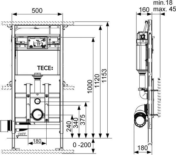 Modul TECElux 200 reglare pe inaltime, H. 1120 mm [2]