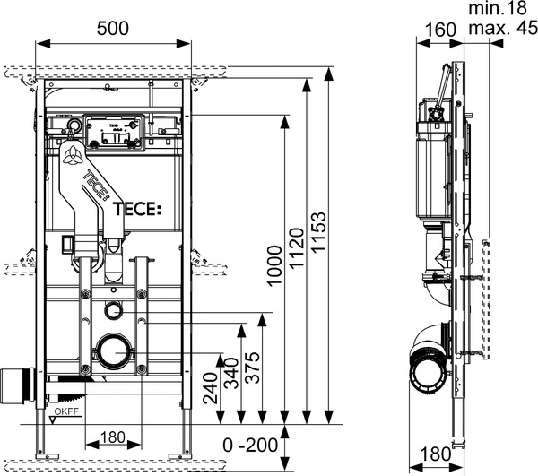 Modul TECElux 400 reglare pe inaltime si purificare aer, H. 1120 mm [2]