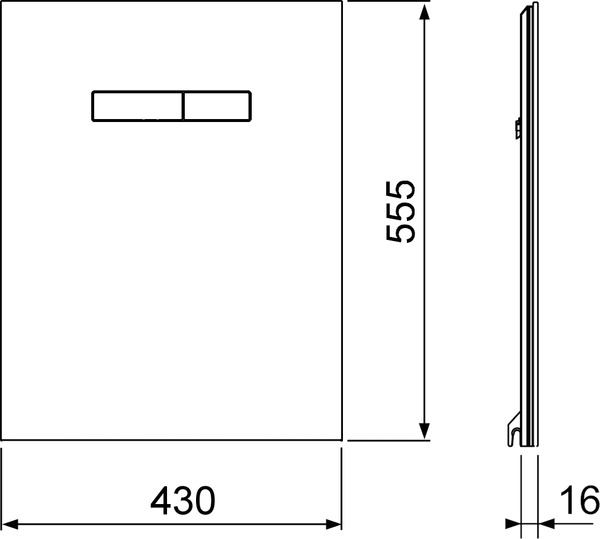 Placa frontala superioara TECElux alba cu butoane albe, actionare mecanica, 430x555x16 mm [2]