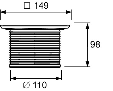 Inaltator TECEdrainpointS include grila Quadratum inox,150x150 mm [2]