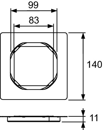 Rama inaltator TECEdrainpointS din inox, 100x100 mm, pentru ceramica/piatra naturala [2]
