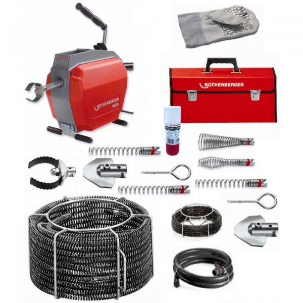 Masina pentru desfundat tevi si canale Rothenberger R600 (set cu furtun ghidaj, unelte si spirale standard) [2]