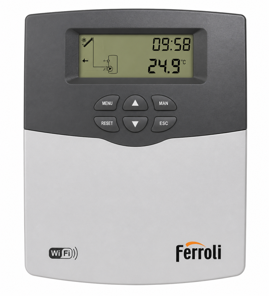 Pachet solar Ferroli Ecotube New CONFORT 2 panouri x 25 tuburi, boiler Ecounit 500 litri cu 2 serpentine, grup circulatie, controler WiFi, antigel solar, vas expansiune 50 litri [5]