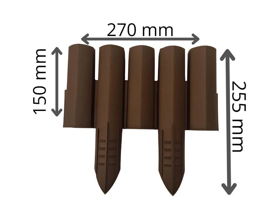 Palisada din polipropilena maro H255, 10buc pachet, Ltot 2.7m, 270x255 - Vodaland gama Terra [5]