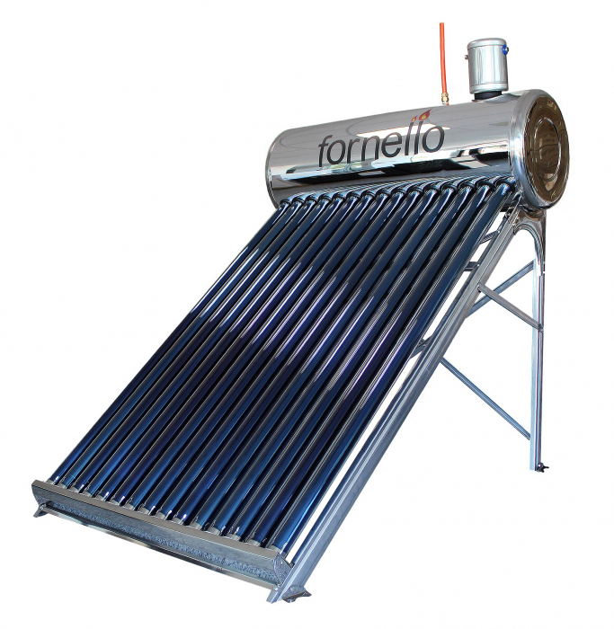 Panou solar nepresurizat, 12 tuburi vidate, rezervor de 100 L, vas flotor 5 L, Fornello [3]