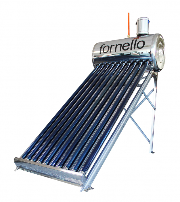 Panou solar nepresurizat, 12 tuburi vidate, rezervor de 100 L, vas flotor 5 L, Fornello [2]