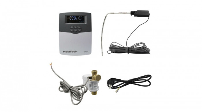Panou solar nepresurizat automatizat boiler otel inoxidabil de 100 litri 10 tuburi vidate controler SR501 Heiztech [3]