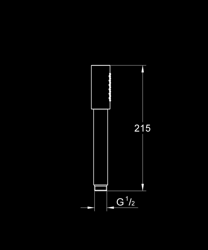 Para de dus Grohe Aqua Stick sistem anti-calcar, universala, 1 jet, crom mat [3]