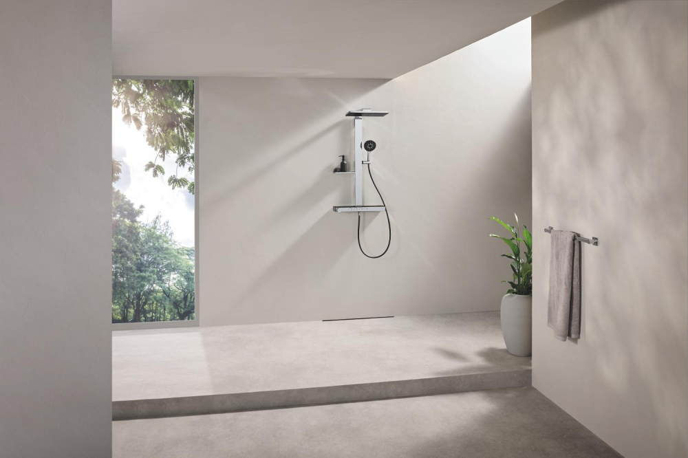 Para de dus Grohe SmartActive 130 3 jeturi, sistem anti-calcar, crom [11]