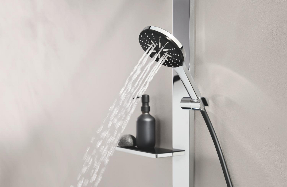 Para de dus Grohe SmartActive 130 3 jeturi, sistem anti-calcar, crom [8]