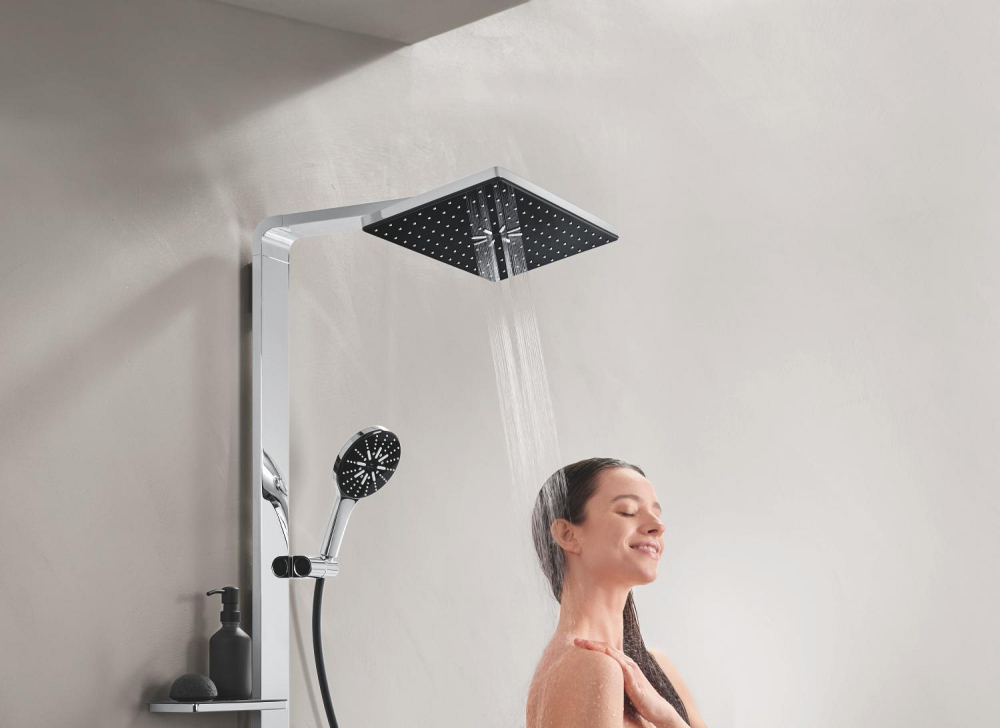 Para de dus Grohe SmartActive 130 3 jeturi, sistem anti-calcar, crom [9]