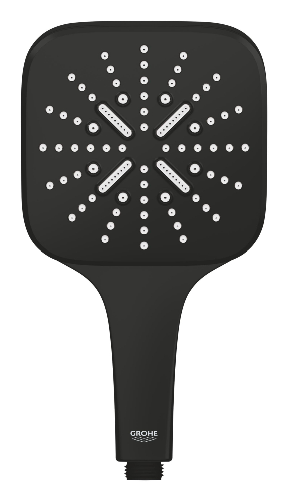 Para de dus Grohe SmartActive 130 II, patrata, 3 jeturi, sistem anti-calcar, negru mat [4]