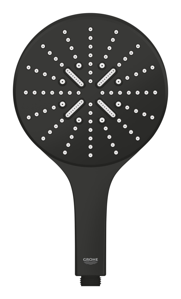 Para de dus Grohe SmartActive 150 III, rotunda, 3 jeturi, sistem anti-calcar, bnegru, negru [4]