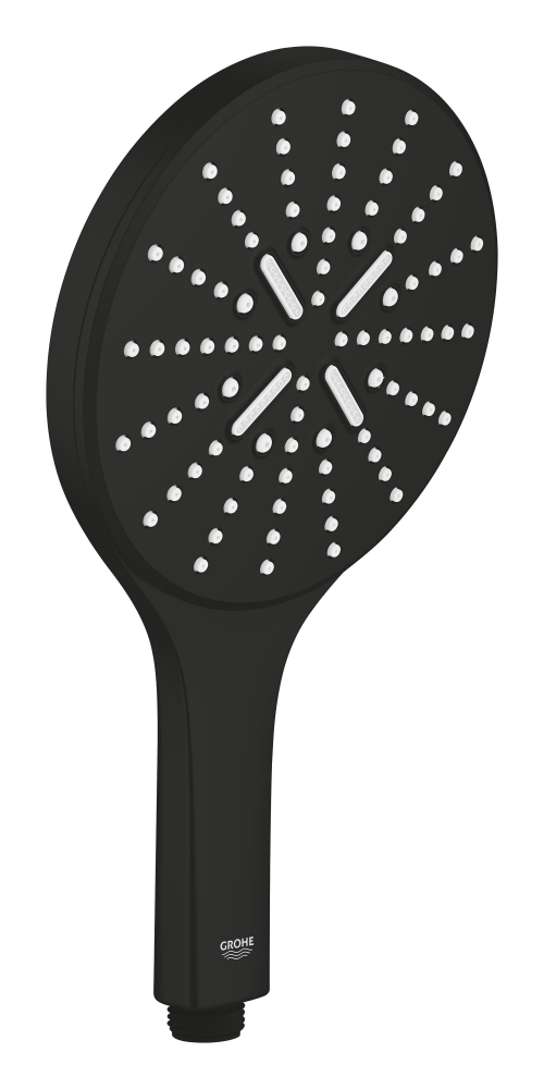 Para de dus Grohe SmartActive 150 III, rotunda, 3 jeturi, sistem anti-calcar, bnegru, negru [3]