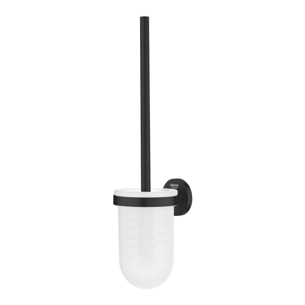 Perie WC Grohe Essentials, pe perete, metal/sticla, negru [2]