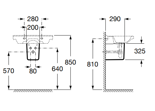 Semi-piedestal din portelan, 200 x 290 x 325 mm., Roca Debba [3]