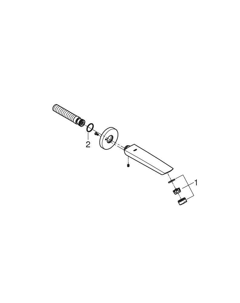Pipa cada Grohe Eurosmart montare pe perete, proiectie 171 mm, presiune minima 1.0 bar, crom [6]