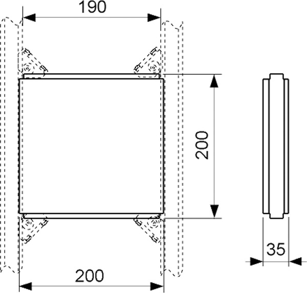 Placa din furnir 200x200 mm pentru montaj cu sistemul TECEprofil [2]