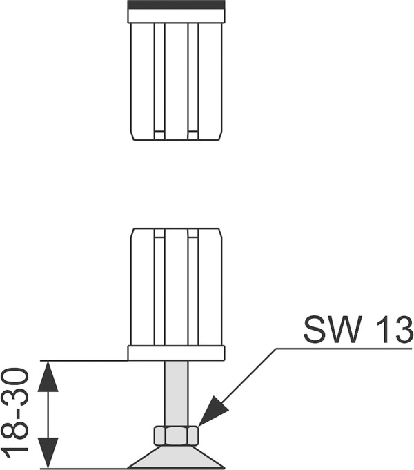 Picior de sustinere TECEprofil, reglabil [2]