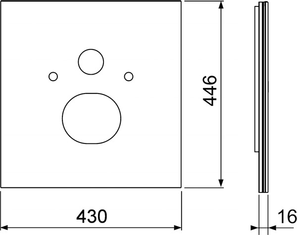 Placa frontala inferioara TECElux alba pentru vas Wc cu capac prevacuare cu functie bideu, 430x446x16mm [2]