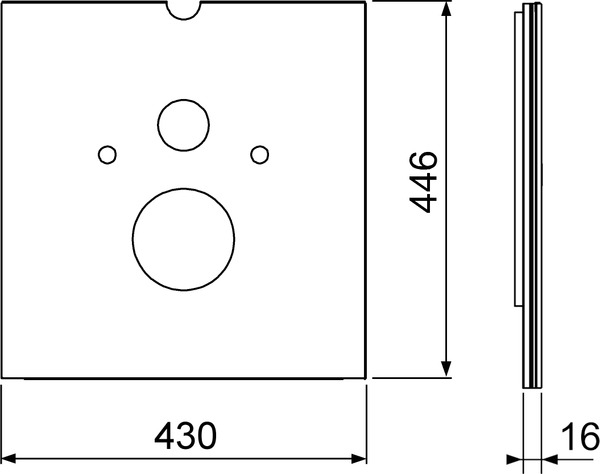 Placa frontala inferioara TECElux alba pentru vas Wc cu capac prevacuare cu functie bideu, 430x446x16mm [2]