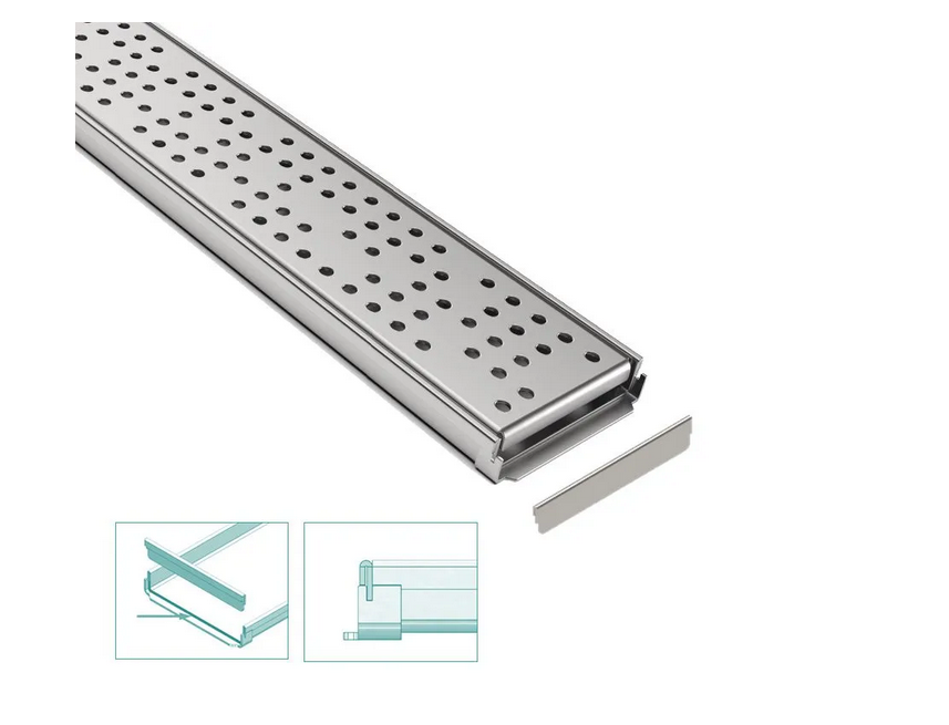 Placa capat din INOX STAINLESS pentru rigola dus/balcon LN110 Hext.20 - Vodaland gama Drain [1]