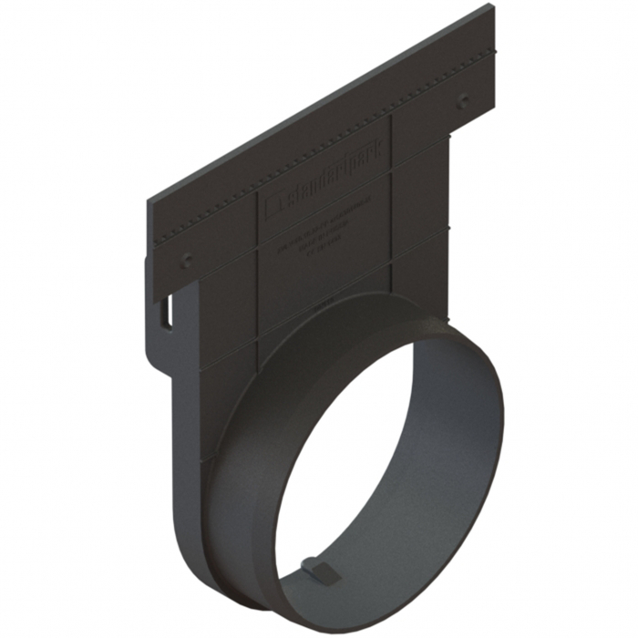 Placa capat din polipropilena model BASE, cu stut pentru rigola LN100 Hext.200 - Vodaland gama Drain [1]