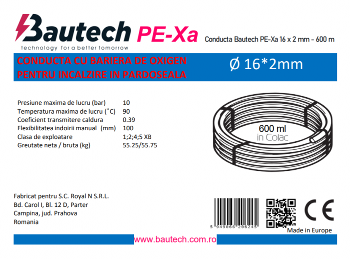 Teava Pe-Xa Bautech 16 x 2 mm - 500 m [3]