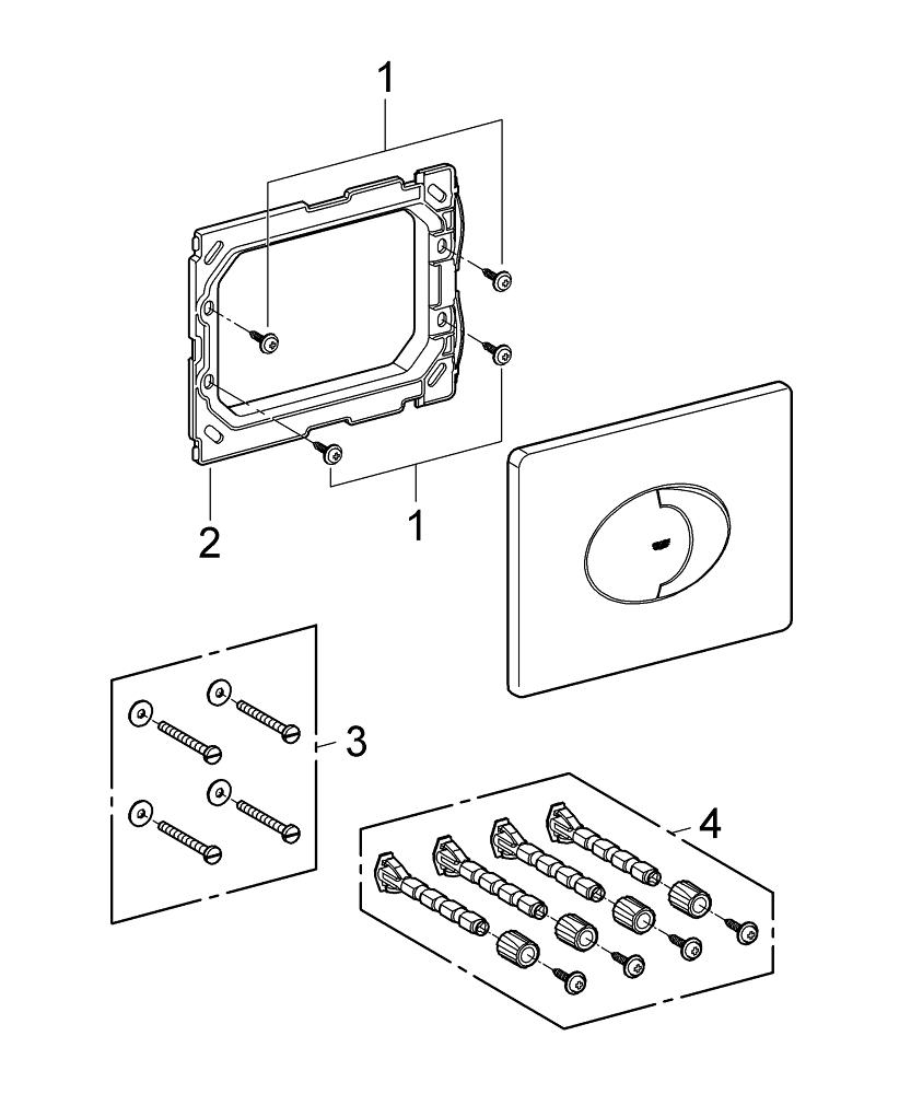 Placa de actionare, actuation placa Grohe Skate air, dubla actionare, 156x197, orizontala, alb [3]