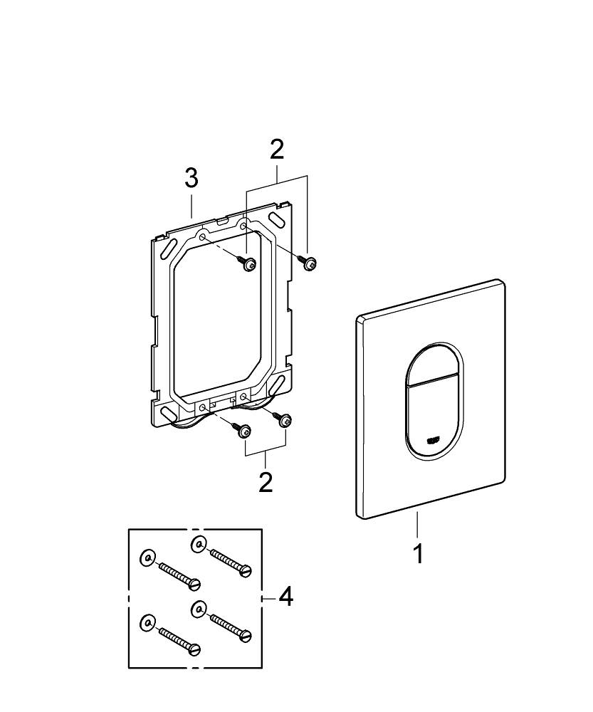 Placa de actionare Grohe Arena Cosmopolitan dubla actionare, ventil de evacuare pneumatic, instalare verticala, crom [2]