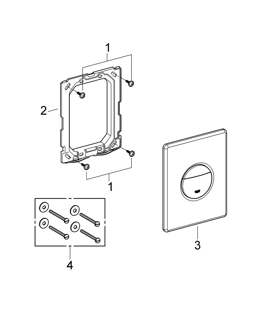 Placa de actionare Grohe Sail dubla actionare, verticala, 156 x 197 mm, crom [4]