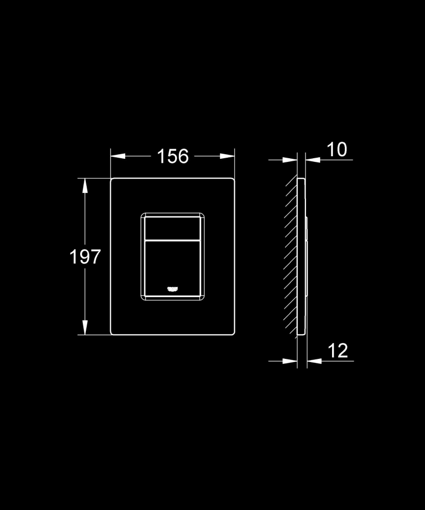 Placa de actionare Grohe Skate Cosmopolitan de perete placa, dubla actionare, verticala sau orizontala, 156 x 197 mm, pt rezervoare Rapid SL si gd 2, negru lucios [4]