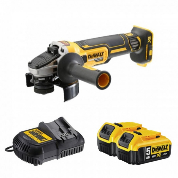 Polizor unghiular profesional cu motor fara perii DeWalt 18V, 125mm + Valiza, Acumulatori, Incarcator - DCG405P2 [4]