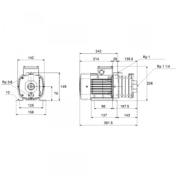 Pompa centrifuga multietajata, 0.9 Kw, 4.7 m³/h, 230V, inaltime de pompare 38.6 m, Grundfos CM 5-5 [2]