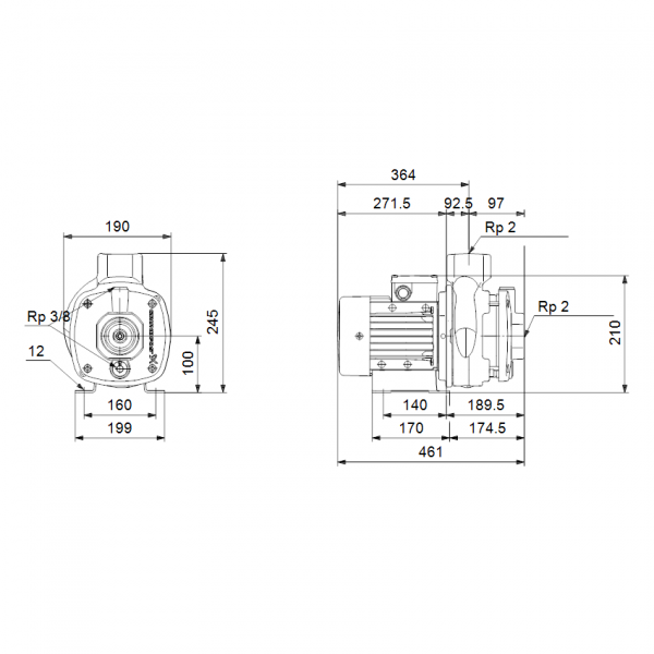 Pompa centrifuga multietajata, 2.2 Kw, 17 m³/h, 380V, inaltime de pompare 29.7 m, Grundfos CM 15-2 [2]