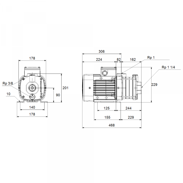 Pompa centrifuga multietajata, 1.3 Kw, 4.7 m³/h, 230V, inaltime de pompare 54.5 m, Grundfos CM 5-7 [3]