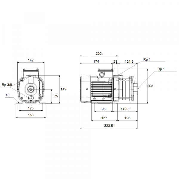 Pompa centrifuga multietajata, 0.5 Kw, 3.1 m³/h, 230V, Grundfos CM 3-4 [3]
