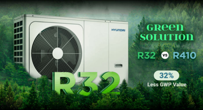 Pompa de caldura aer-apa monobloc 10 kw incalzire / 9.9 kw racire, monofazata, R32, Hyundai model HYHC-V10W/D2N8-BE30 [2]