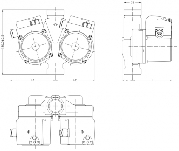 Pompa de circulatie, 50 W, NMTD PLUS 32/60-180, IMP PUMPS [2]